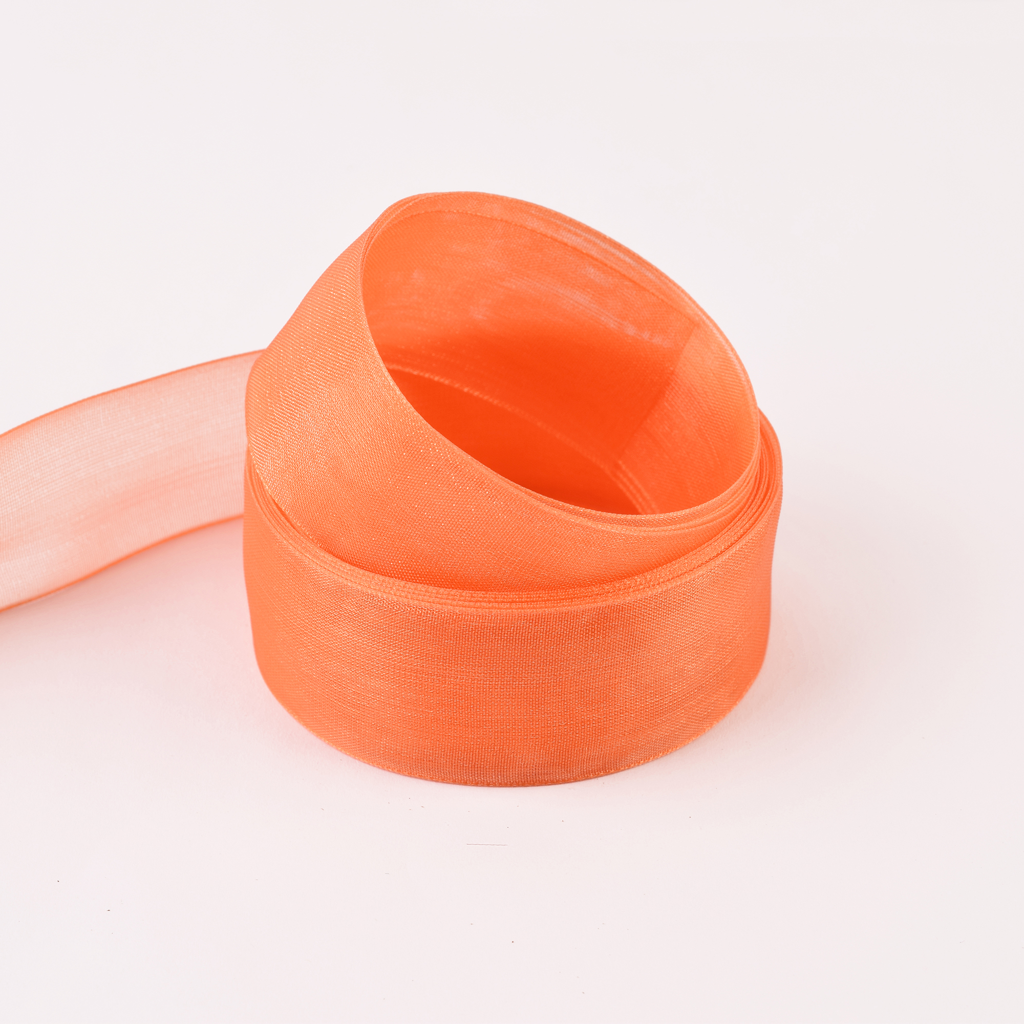 Renges Ribbon GI0361 - Woven Edge Nylon Sheer - Clementine 339