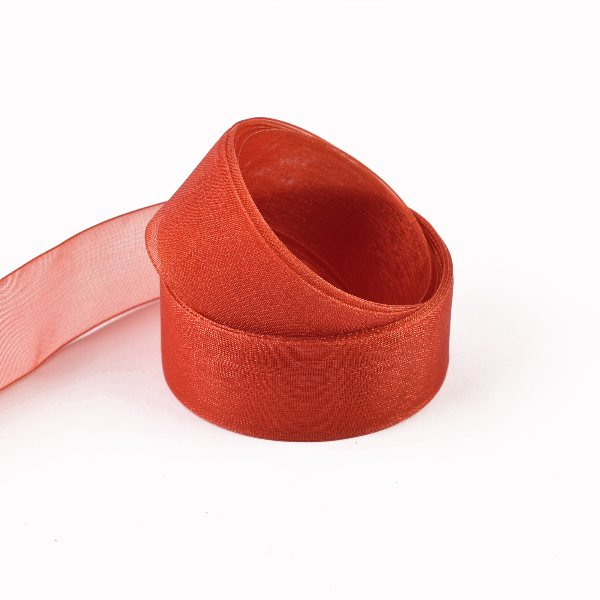 Renges Ribbon GI0361 - Woven Edge Nylon Sheer - Rust 369