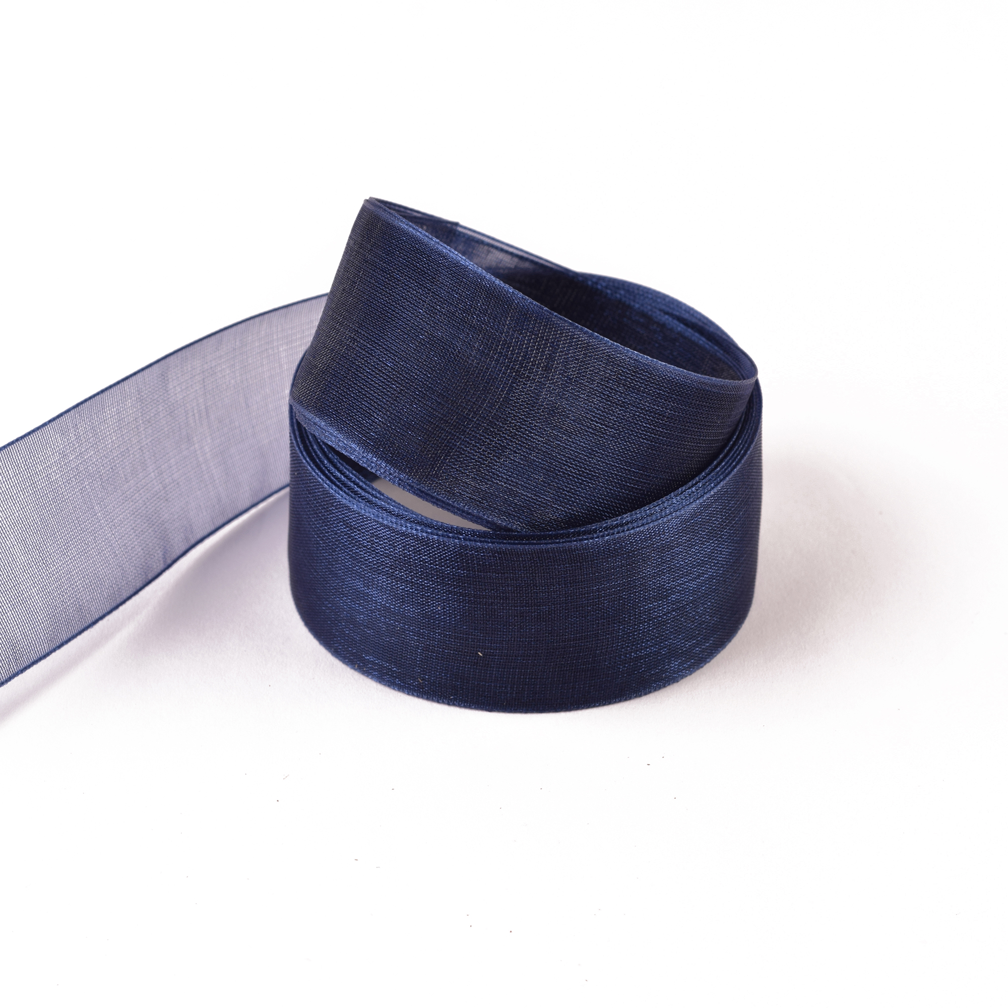 Renges Ribbon GI0363 - Woven Edge Nylon Sheer - Navy 679